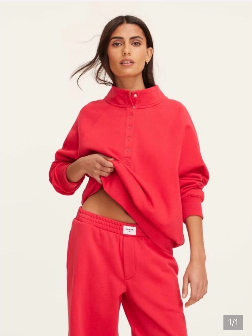 Parke x Target Red Button-Neck Sweatshirt L/XL